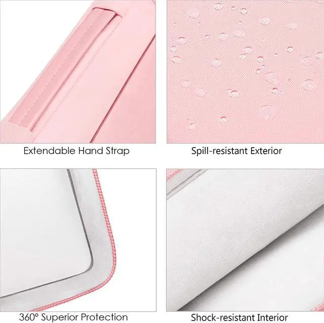 Alt view image 4 of 7 - Lacdo 15.6 Inch Laptop Sleeve Case Computer Bag for 15.6" MSI GF63, HP 15-dy1731ms/Pavilion, Asus FX505/Chromebook, Acer Aspire 5 3/Chromebook 315, Lenovo Thinkpad, Dell Inspiron 15 Notebook Bag, Pink