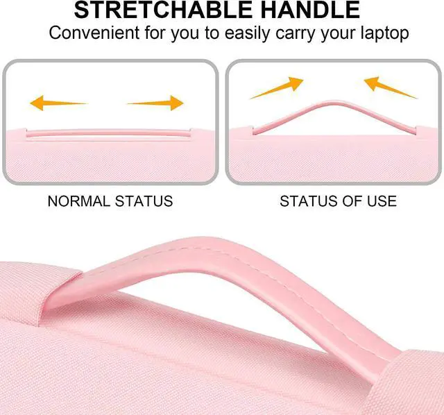 Alt view image 5 of 7 - Lacdo 15.6 Inch Laptop Sleeve Case Computer Bag for 15.6" MSI GF63, HP 15-dy1731ms/Pavilion, Asus FX505/Chromebook, Acer Aspire 5 3/Chromebook 315, Lenovo Thinkpad, Dell Inspiron 15 Notebook Bag, Pink