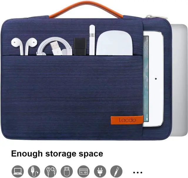 Alt view image 2 of 7 - Lacdo 15.6 Inch Laptop Sleeve Case Computer Bag for 15.6" MSI GF63, HP 15-dy1731ms/Pavilion, Asus FX505/Chromebook, Acer Aspire 5 3 /Chromebook 315, Lenovo Thinkpad, Dell Inspiron 15 Notebook Bag,Blue