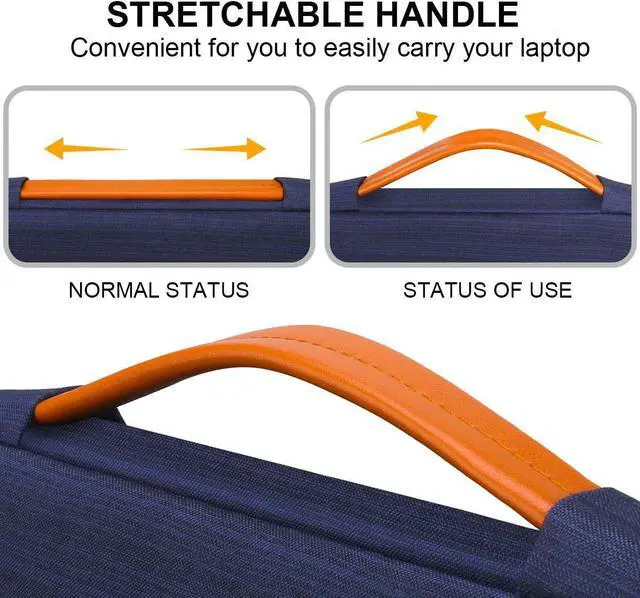 Alt view image 5 of 7 - Lacdo 15.6 Inch Laptop Sleeve Case Computer Bag for 15.6" MSI GF63, HP 15-dy1731ms/Pavilion, Asus FX505/Chromebook, Acer Aspire 5 3 /Chromebook 315, Lenovo Thinkpad, Dell Inspiron 15 Notebook Bag,Blue