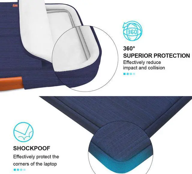 Alt view image 3 of 7 - Lacdo 15.6 Inch Laptop Sleeve Case Computer Bag for 15.6" MSI GF63, HP 15-dy1731ms/Pavilion, Asus FX505/Chromebook, Acer Aspire 5 3 /Chromebook 315, Lenovo Thinkpad, Dell Inspiron 15 Notebook Bag,Blue