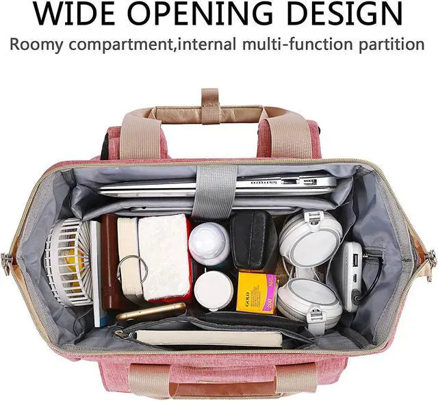 Alt view image 3 of 7 - Laptop Backpack for Women Large Computer Backpack 17 Inch Laptop with USB Charging Port Water Resistant Teacher work nurse Doctor Bookbag