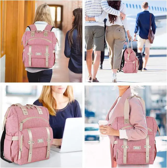 Alt view image 7 of 7 - Laptop Backpack for Women Large Computer Backpack 17 Inch Laptop with USB Charging Port Water Resistant Teacher work nurse Doctor Bookbag