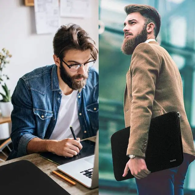 Alt view image 7 of 7 - Laptop Sleeve Case 15.6 Inch Resistant Neoprene Notebook Computer Pocket Case/Tablet Briefcase Carrying Bag Compatible Asus/Dell/Fujitsu/HP/Sony/Toshiba/Acer- (Black)