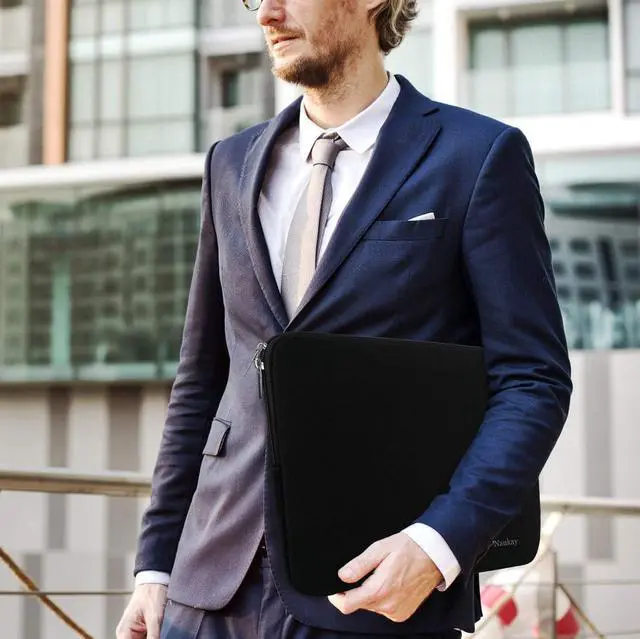 Alt view image 7 of 7 - 17 inch Laptop Sleeve Case 17-17.3 Inch Resistant Neoprene Laptop Sleeve/Notebook Computer Pocket Case/Tablet Briefcase Carrying Bag Compatible Asus/Dell/Fujitsu/HP/Sony/Acer - (Black)