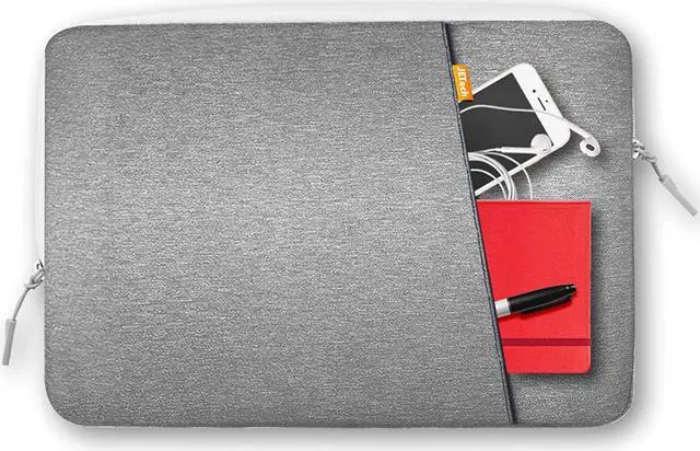 Alt view image 3 of 7 - JETech Laptop Sleeve for 13.3-Inch MacBook Air/Pro, 14-Inch MacBook Pro 2021 M1, 13-13.6 Inch Notebook, Waterproof Shock Resistant Bag Case with Accessory Pocket (Light Grey)