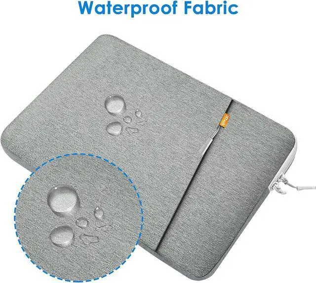 Alt view image 4 of 7 - JETech Laptop Sleeve for 13.3-Inch MacBook Air/Pro, 14-Inch MacBook Pro 2021 M1, 13-13.6 Inch Notebook, Waterproof Shock Resistant Bag Case with Accessory Pocket (Light Grey)