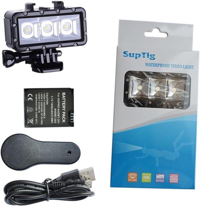 Alt view image 7 of 7 - Suptig Diving Light High Power Dimmable Waterproof LED Video Light Fill Night Light Diving Underwater Light for Gopro Hero 12/11/10/9/8/7/6/5/4/3/3+/Hero Session/AKASO/DJI osmo Waterproof 147ft(45m)