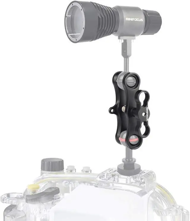 Alt view image 5 of 7 - MINIFOCUS 1" Long Ball Clamp Dual Holder Mount for Underwater Photography Diving Light System, Compatible for GoPro Action Camera Flashlight Arms System(2 PCS)
