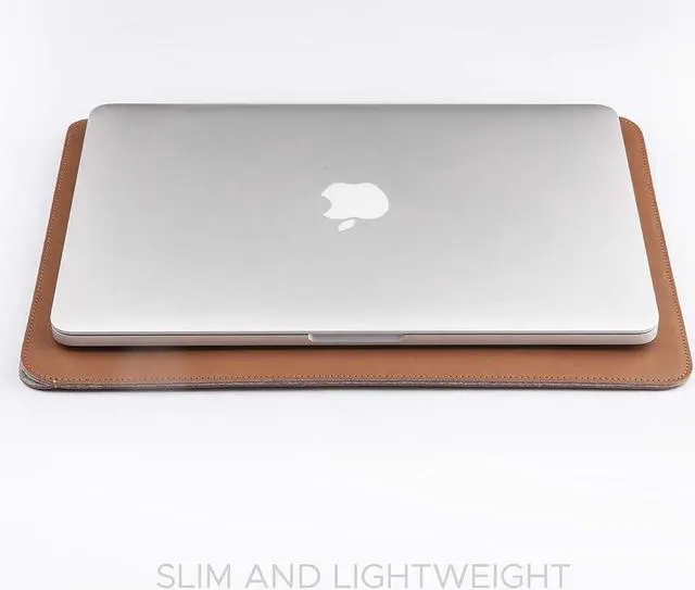 Alt view image 3 of 6 - Comfyable Laptop Sleeve 13 Inch Precisely Compatible with MacBook Pro M2 2022 M1 2020-2016 & Mac Air M2 2022 M1 2020, Not Fit Old Versioned MBA/MBP, Faux Leather Cover Case, Brown