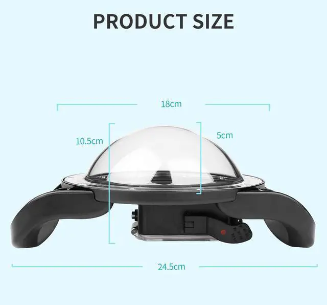 Alt view image 6 of 7 - Dome Port for GoPro Hero 13/12/11/10/9 Black - Upgraded Coating Film for Anti-Scratch, Dual Handle Stabilizer Floating Grip, Overall Waterproof Case - Shoot Over Underwater Photos/Videos