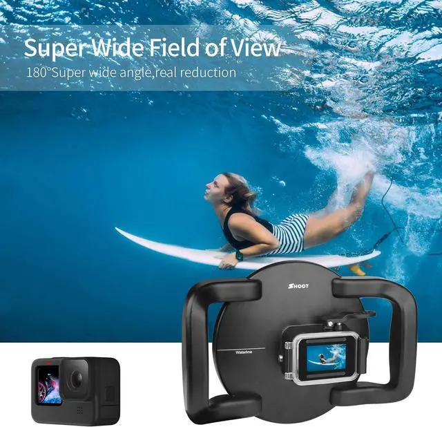 Alt view image 4 of 7 - Dome Port for GoPro Hero 13/12/11/10/9 Black - Upgraded Coating Film for Anti-Scratch, Dual Handle Stabilizer Floating Grip, Overall Waterproof Case - Shoot Over Underwater Photos/Videos