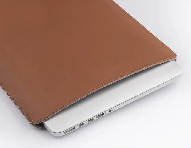 Alt view image 5 of 6 - Comfyable Laptop Sleeve 13 Inch Precisely Compatible with MacBook Pro M2 2022 M1 2020-2016 & Mac Air M2 2022 M1 2020, Not Fit Old Versioned MBA/MBP, Faux Leather Cover Case, Brown