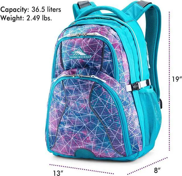 Alt view image 5 of 6 - High Sierra Swerve Laptop Backpack, Sequin Facets/Bluebird/White, One Size