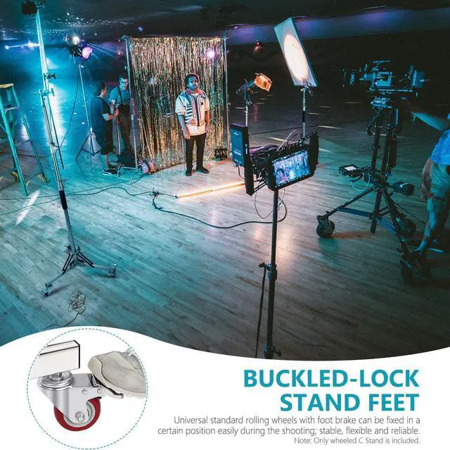 Alt view image 7 of 7 - Neewer Heavy Duty Light Stand with Casters, Adjustable Tripod Stand with 100% Stainless Steel, Photography Wheeled Base Stand for Studio Softbox, Monolight, Reflector, Max Height: 10ft/305cm
