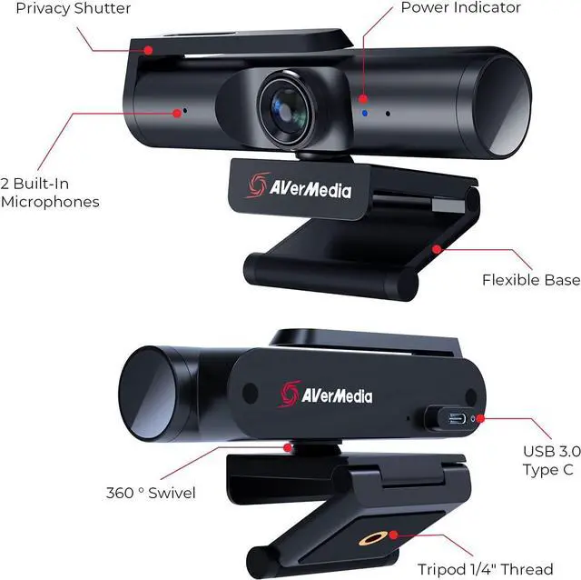 Alt view image 3 of 7 - PW513 Live Streamer CAM - 4K Ultra HD Webcam with Microphone for Gaming and Streaming, with CamEngine Software and USB Connection, TAA/NDAA Compliant