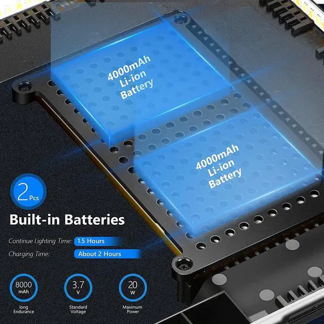 Alt view image 3 of 7 - 13" Led Video Light Panel Kit, 2 Pack Dimmable Bi Color Soft Key Lighting with Tripod Stand, 8000mAh Battery, 3200~5600K CRI97+ 2400Lux for Game/Streaming/YouTube Recording/Studio Photography by DT