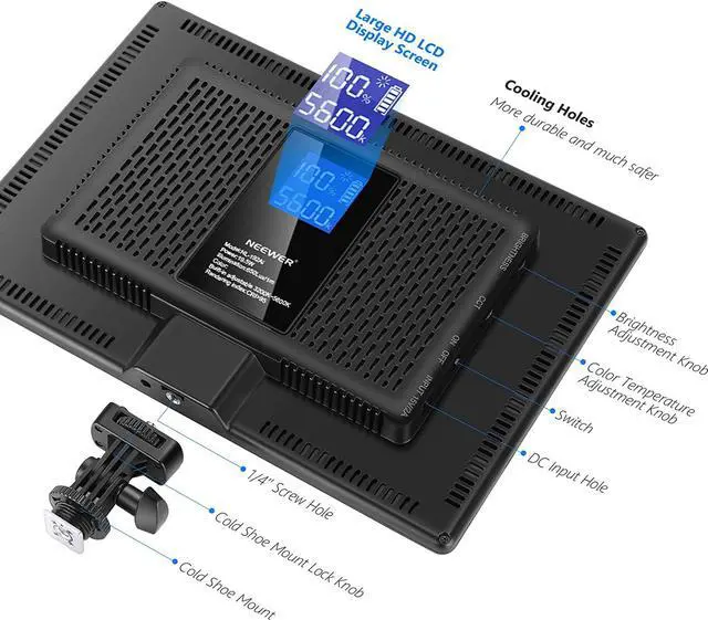 Alt view image 7 of 7 - 13" Led Video Light Panel Kit, 2 Pack Dimmable Bi Color Soft Key Lighting with Tripod Stand, 8000mAh Battery, 3200~5600K CRI97+ 2400Lux for Game/Streaming/YouTube Recording/Studio Photography by DT