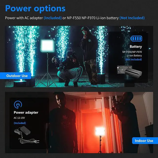 Alt view image 7 of 7 - 2 Pack 660 PRO RGB LED Video Light with App Control Stand Kit, 360° Full Color, 50W Dimmable Bi Color 3200K~5600K Studio Panel Lights CRI 97+ for Gaming Streaming Zoom YouTube Webex Photography