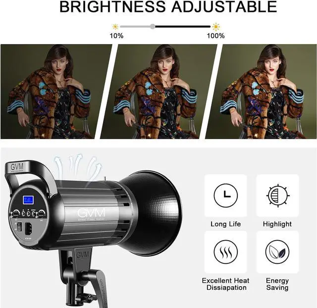 Alt view image 4 of 7 - Bi-Color LED Video Light, GVM 100W Photography Lighting with Bowens Mount, APP Control System, Lantern Softbox Video Lighting Kit for YouTube Outdoor Studio, Dimmable 3200K-5600K, CRI 97+