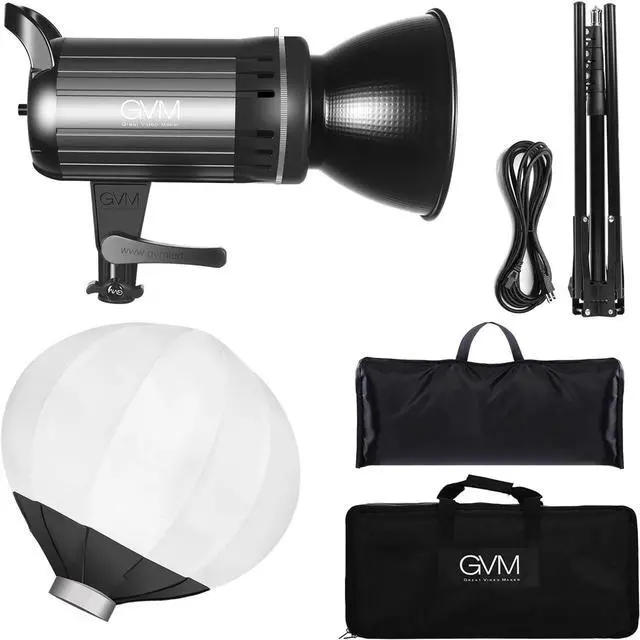 Alt view image 7 of 7 - Bi-Color LED Video Light, GVM 100W Photography Lighting with Bowens Mount, APP Control System, Lantern Softbox Video Lighting Kit for YouTube Outdoor Studio, Dimmable 3200K-5600K, CRI 97+
