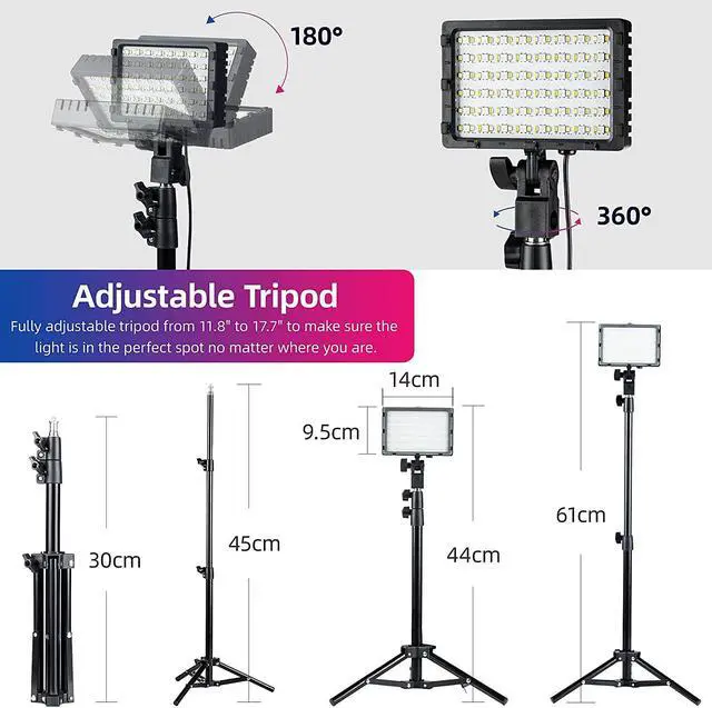 Alt view image 6 of 7 - RGB Photography Lighting,USB Powered 2600K-6000K LED Tabletop Light with Stand, for Zoom Calls Video Conference Webcam Meeting Tiktok Game Streaming YouTube Photo Video Studio Shooting 2 Packs