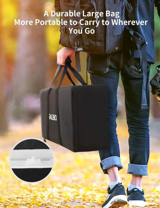 Alt view image 4 of 7 - RALENO 2 Packs LED Video Light and 75inches Stand Lighting Kit, CRI 95+ Photography Lighting with 8000mAh Built-in Battery & LCD Display, Studio Lights for TikTok, YouTube, Live Streaming, Videography