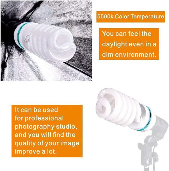 Alt view image 5 of 7 - 2 x 85W Light Bulb 5500K CFL Daylight Spiral Softbox Bulb in E27 Socket for Photography Photo Video Studio Lighting