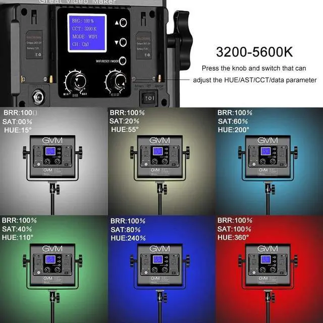 Alt view image 4 of 5 - RGB LED Video Light, 800D Photography Lighting with APP Control, Video Light for YouTube Outdoor Studio, Led Panel Video Light (Not Include Stand)