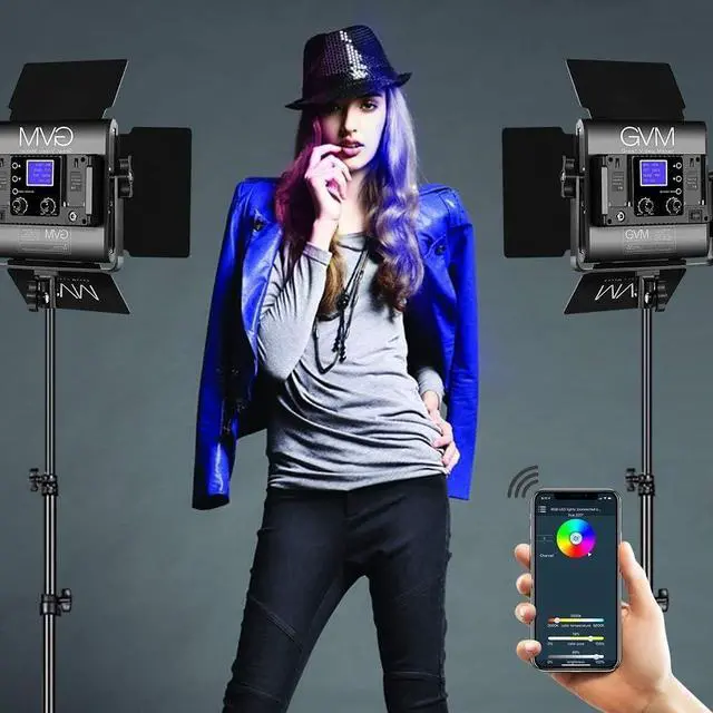Alt view image 5 of 5 - RGB LED Video Light, 800D Photography Lighting with APP Control, Video Light for YouTube Outdoor Studio, Led Panel Video Light (Not Include Stand)