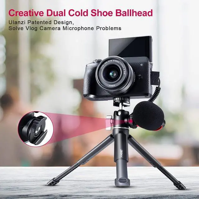 Alt view image 3 of 7 - ULANZI Mini Camera Tripod with 360° Ball Head & Cold Shoe, Extendable Small Selfie Stick Tabletop Tripod Stand Handle Grip for Camera iPhone 11 Canon G7X Mark III Sony ZV-1 RX100 VII A6600 Vlogging