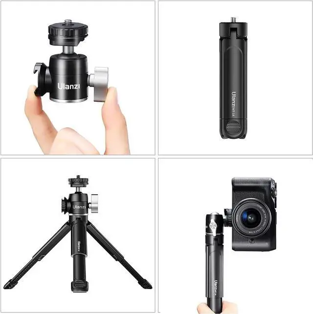 Alt view image 6 of 7 - ULANZI Mini Camera Tripod with 360° Ball Head & Cold Shoe, Extendable Small Selfie Stick Tabletop Tripod Stand Handle Grip for Camera iPhone 11 Canon G7X Mark III Sony ZV-1 RX100 VII A6600 Vlogging