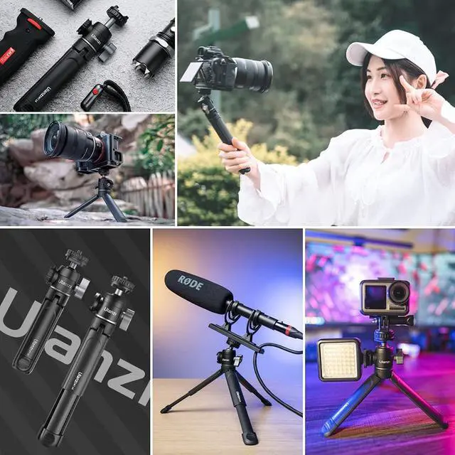 Alt view image 7 of 7 - ULANZI Mini Camera Tripod with 360° Ball Head & Cold Shoe, Extendable Small Selfie Stick Tabletop Tripod Stand Handle Grip for Camera iPhone 11 Canon G7X Mark III Sony ZV-1 RX100 VII A6600 Vlogging