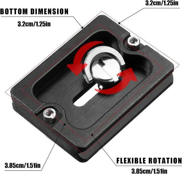 Alt view image 4 of 7 - Frienda Quick Release Plate Tripod 1/4-20 DSLR,Pu50,Black | Tripod Mount Plate, Camera Tripod Mount for DSLR Camera Tripod Ball Head , Metal, 1.9 x 1.5 x 0.4 Inch