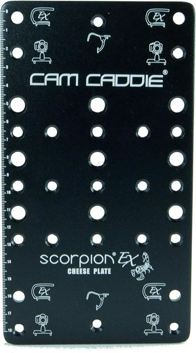Alt view image 2 of 7 - Scorpion EX Photo Video Cheese Plate / Tripod Mount with (21) ¼-20 and (9) 3/8"-16 Threaded Holes Heavy Duty Aluminum Anodized Flat Black