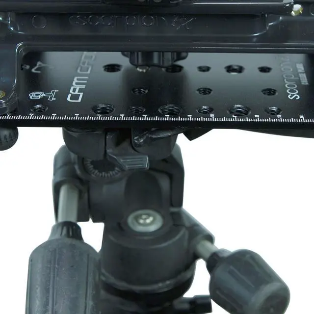 Alt view image 6 of 7 - Scorpion EX Photo Video Cheese Plate / Tripod Mount with (21) ¼-20 and (9) 3/8"-16 Threaded Holes Heavy Duty Aluminum Anodized Flat Black