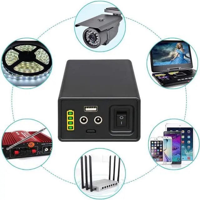 Alt view image 7 of 7 - 142.08Wh Portable Power Bank PB120B1, 38400mAh Multi Output Power Supply, Dual DC 12V and 5V USB Out for LED Strip, CCTV Camera, Mobile Devices