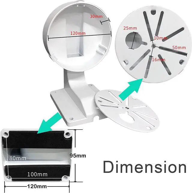 Alt view image 5 of 6 - WiTi 4.7 inches Wall Mount Bracket for Dome Security Camera,Deep Base Junction Box Cable Management Mounting Case, CCTV IP Surveillance Cameras Holder Metal Solid Outdoor Indoor