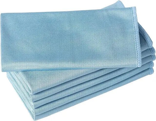 Main image of Puomue 6 Pack Microfiber Glass Cleaning Cloth, 16 Inch X 16 Inch, Lint Free Quickly Clean Window, Glasses, Windshields, Mirrors, and Stainless Steel, Blue