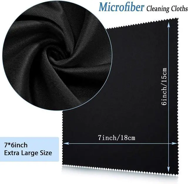 Alt view image 2 of 7 - Frienda 50 Pcs Microfiber Cleaning Cloth for Glasses 6x7 Inch Lens Eyeglasses Cleaning Cloth Sunglasses Electronics Glasses Optical Cleaner Wipes Bulk for Camera Lens Eyeglass Screen(Black)