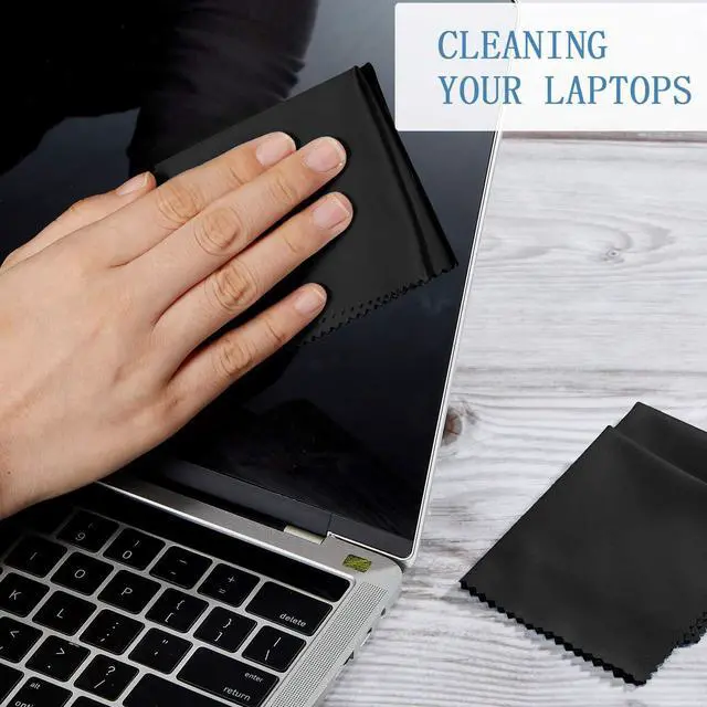 Alt view image 4 of 7 - Frienda 50 Pcs Microfiber Cleaning Cloth for Glasses 6x7 Inch Lens Eyeglasses Cleaning Cloth Sunglasses Electronics Glasses Optical Cleaner Wipes Bulk for Camera Lens Eyeglass Screen(Black)