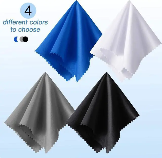 Alt view image 5 of 7 - Frienda 12 Pack Large Glass Cleaning Cloth, Black, White, Gray, Royal Blue | 12 x 12 Inch, Oversized Eyeglass Cleaning Cloths, Microfiber Cleaning Cloths for Glasses Screens, Glasses Cleaning Cloth