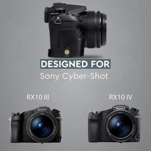 Alt view image 5 of 7 - Ever Ready Leather Camera Case Compatible with Sony Cyber-Shot DSC-RX10 IV DSC-RX10 III