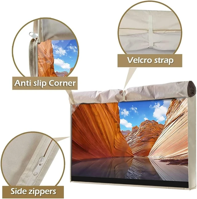 Alt view image 7 of 7 - IC ICLOVER Outdoor TV Cover 55 Inch, Heavy Duty Weatherproof TV Protector