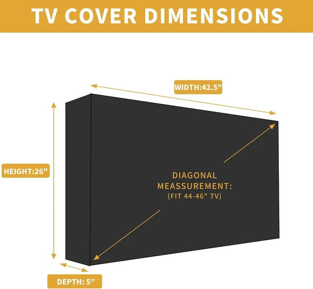 Alt view image 7 of 7 - Easy-Going Waterproof Outdoor TV Cover for 44 to 46 inches, Black