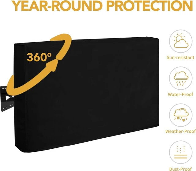 Alt view image 3 of 7 - Easy-Going Waterproof Outdoor TV Cover for 44 to 46 inches, Black