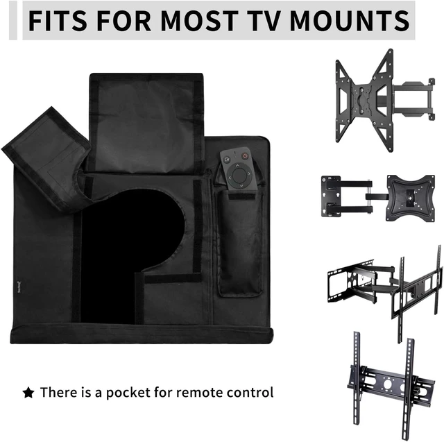 Alt view image 5 of 7 - Outdoor Cover for 55 to 58 Inch TV With Openable Front Flap for Watching, Convenient Use Without Remove, Durable With Free Cleaning Cloth
