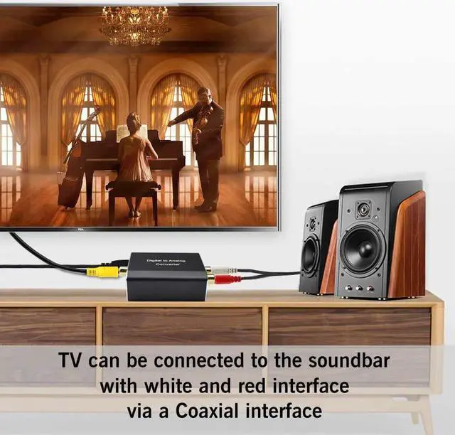 Alt view image 4 of 6 - Digital to Analog Audio Converter 192 kHz DAC Digital Coaxial and Optical Toslink to Analog 3.5mm Jack and RCA (L/R) Stereo Audio Adapter with Optical Cable for HDTV Home Cinema Aluminum