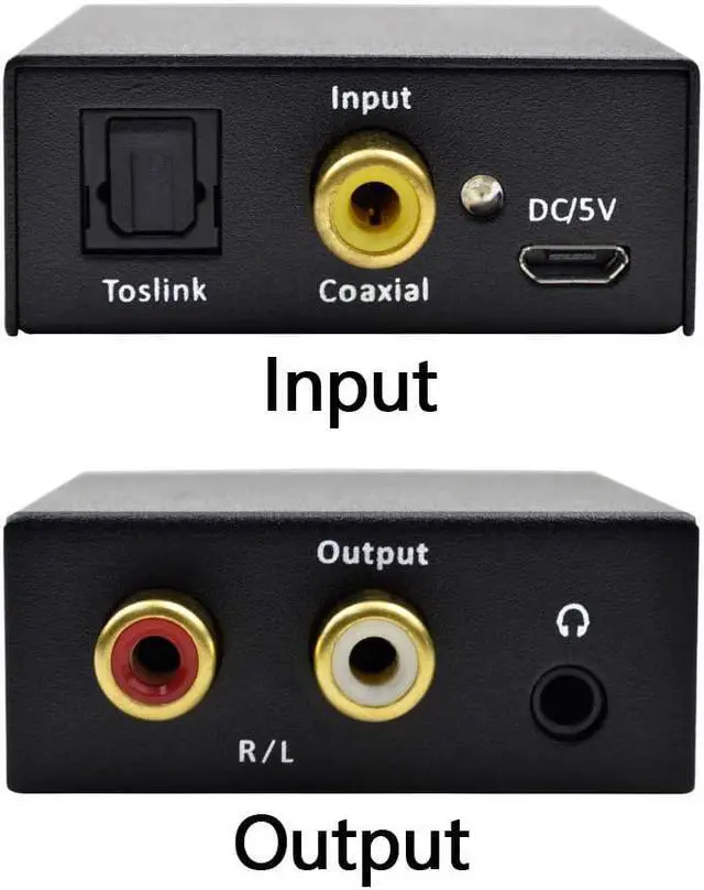 Alt view image 3 of 5 - DAC Digital to Analog Audio Converter SPDIF Coaxial Toslink to Analog Stereo L/R RCA 3.5mm Jack Audio Adapter with Optical Cable PS3 HD DVD PS4 Amps