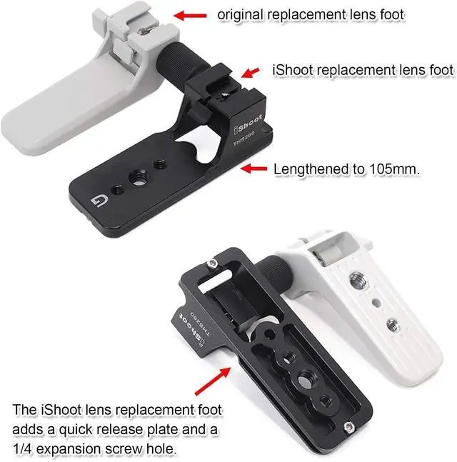 Alt view image 4 of 7 - Lens Collar Stand Replacement Foot Tripod Mount Ring Base Compatible with Sony FE 200-600mm f/5.6-6.3 G OSS Lens SEL200600G, Lens Support Holder with Arca-Swiss Fit Quick Release Plate Dovetail Groove